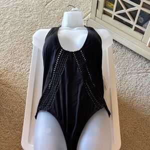Victoria's Secret Black Mesh Detail One Piece